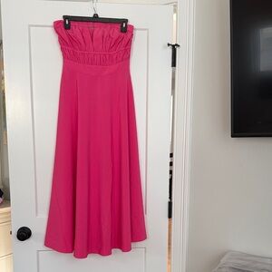 Elegant Pink Strapless Maxi Dress